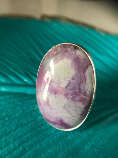 Purple and Blue Sugilite Richterite Statement Ring