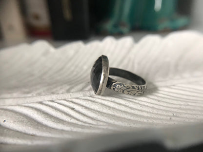 Bright Blue Flash Labradorite Ring