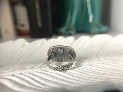 Bright Blue Flash Labradorite Ring