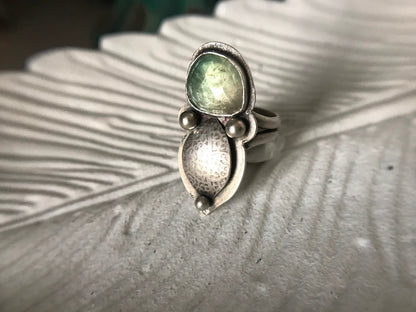 Green and Yellow Tourmaline Leaf Ring