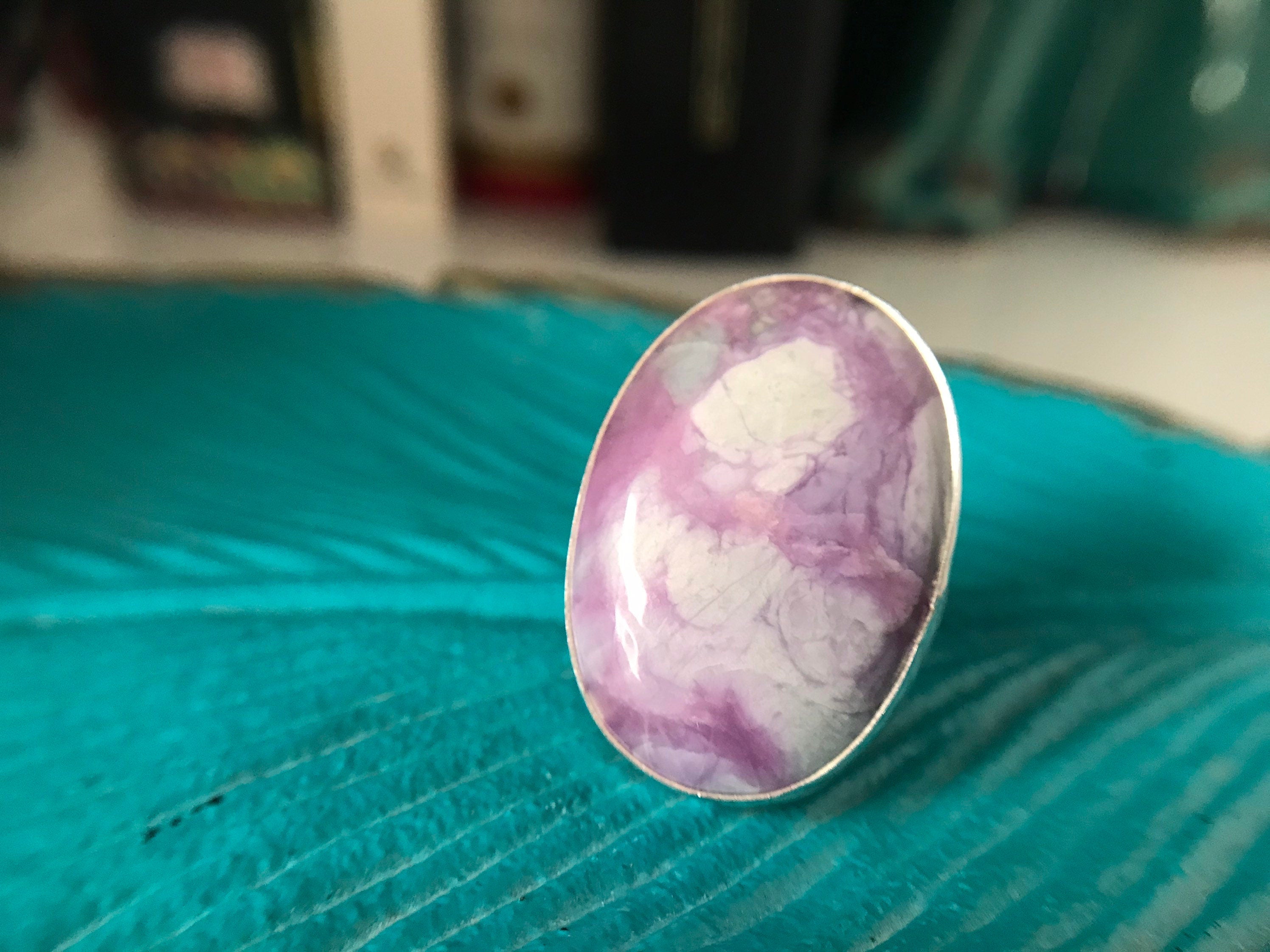 Purple and Blue Sugilite Richterite Statement Ring