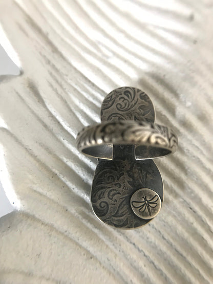 Snowcloud and Yellowstone Variscite Rose Ring