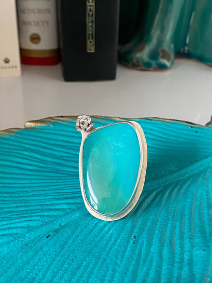 Ombré Tibetan Turquoise and Rose Statement Ring