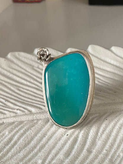 Ombré Tibetan Turquoise and Rose Statement Ring