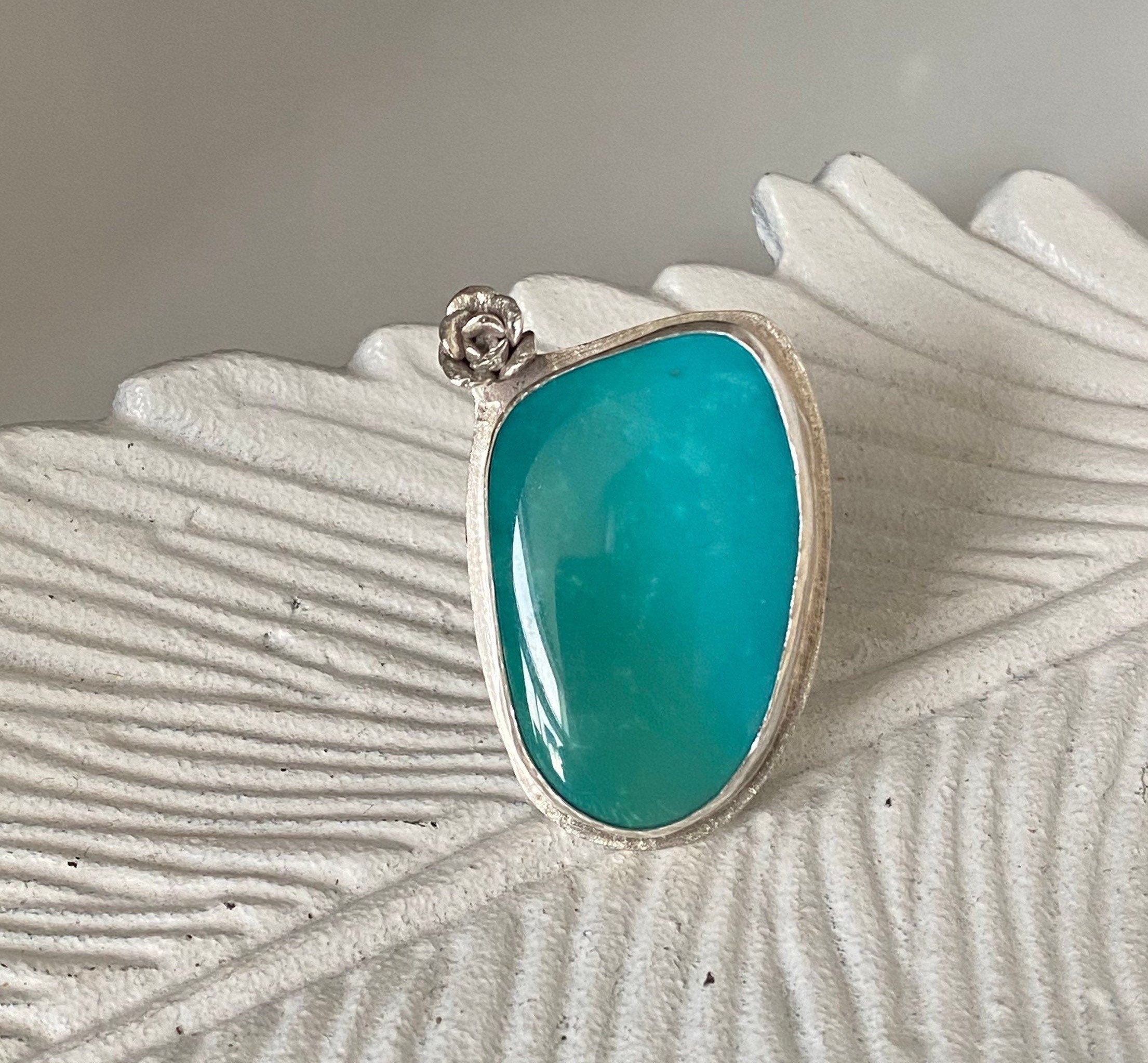 Ombré Tibetan Turquoise and Rose Statement Ring