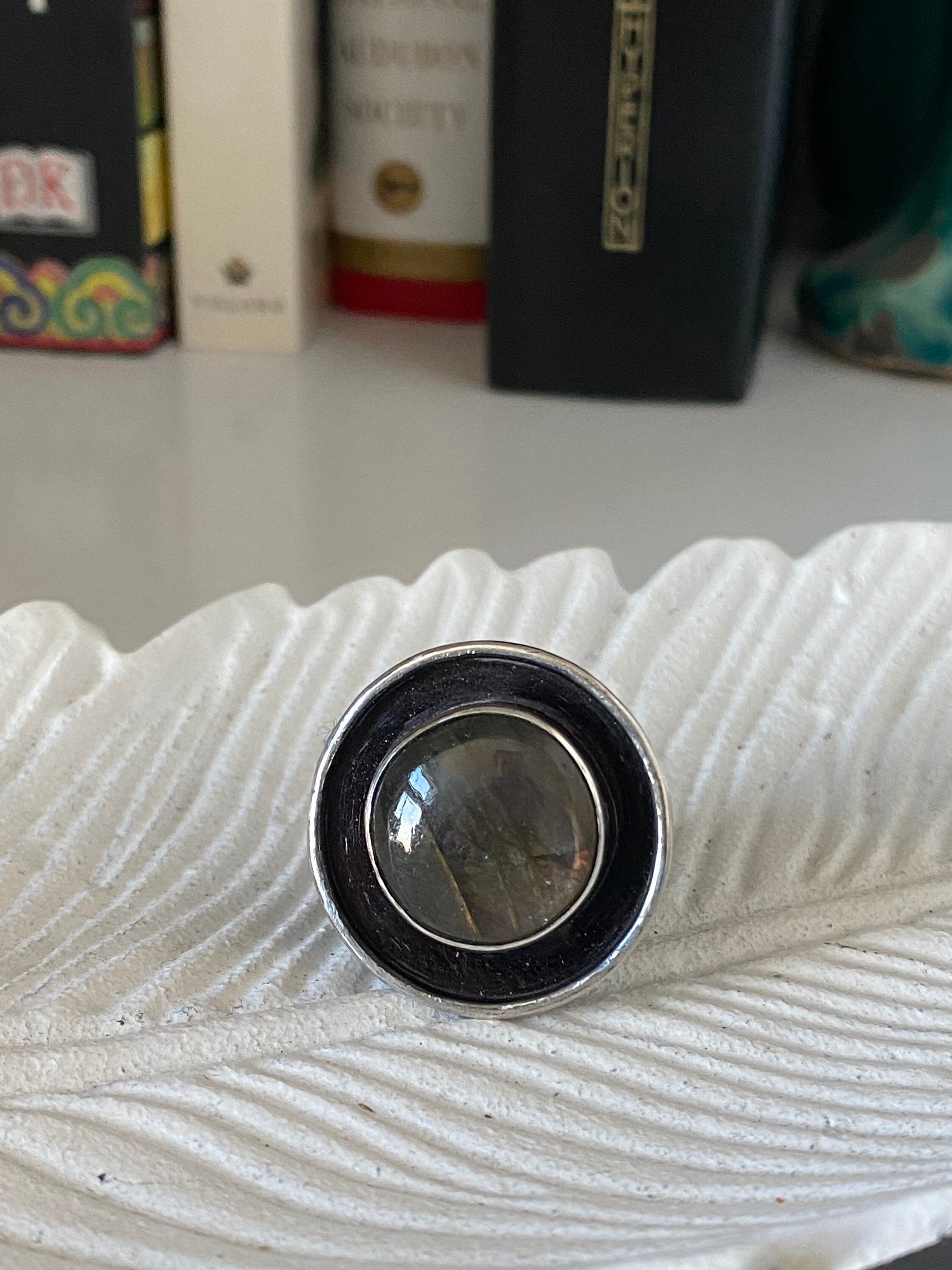 Purple Labradorite Shadowbox Ring