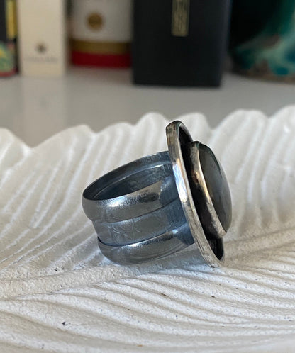 Purple Labradorite Shadowbox Ring