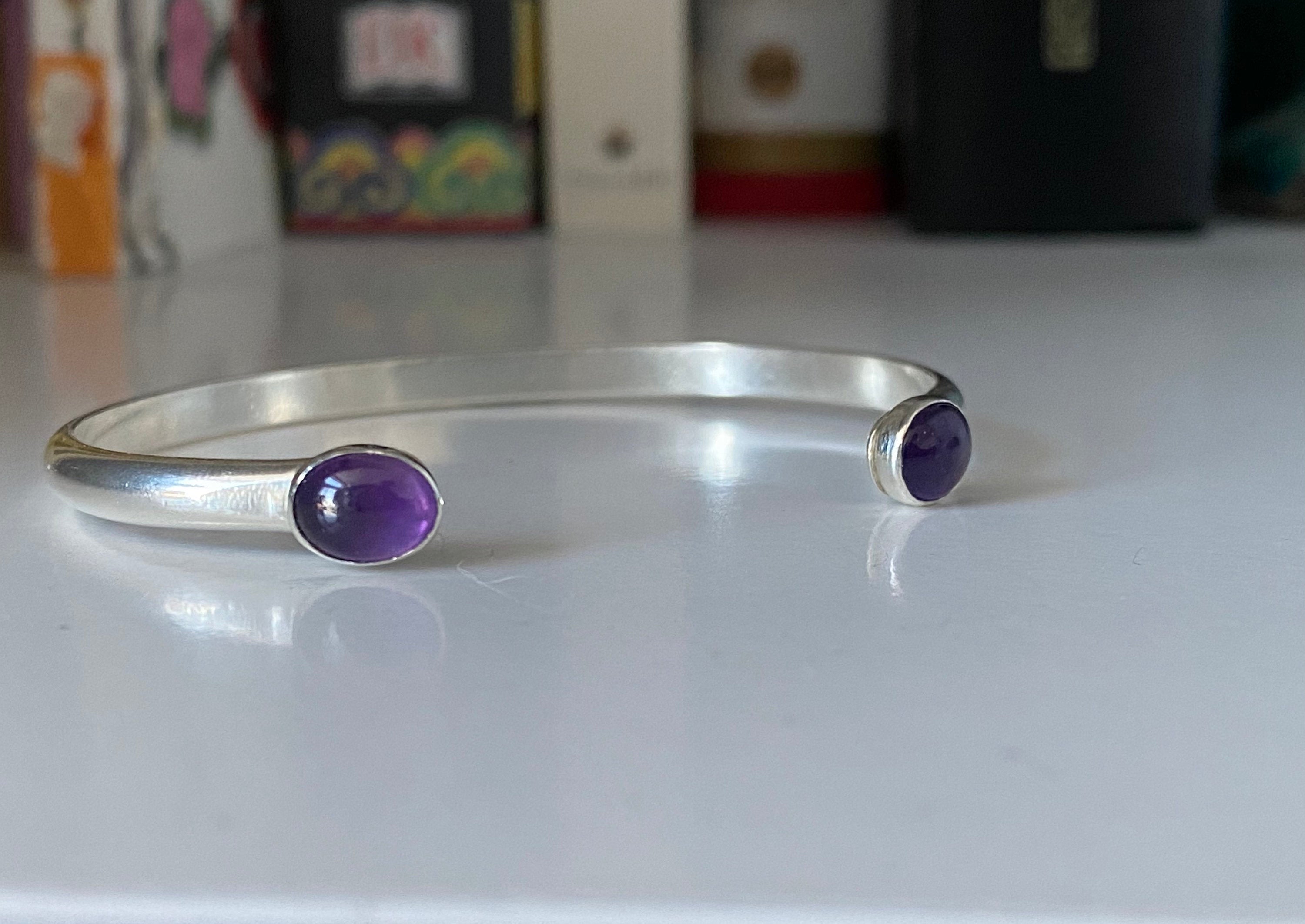 Classic Oval Amethyst Cuff