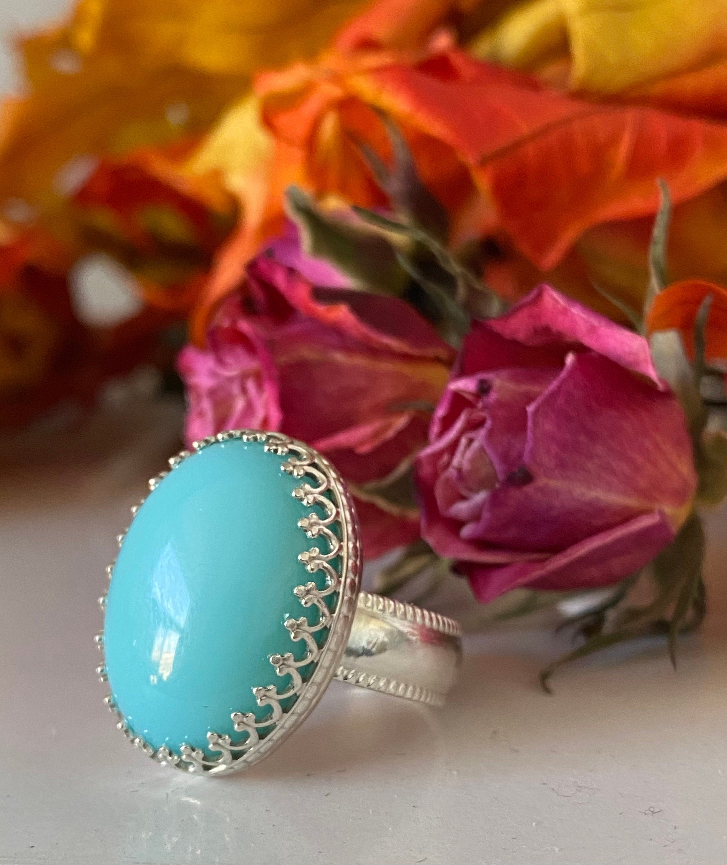 Aqua Chalcedony Ring