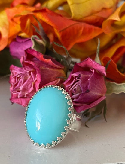 Aqua Chalcedony Ring