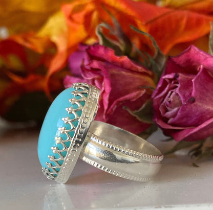 Aqua Chalcedony Ring