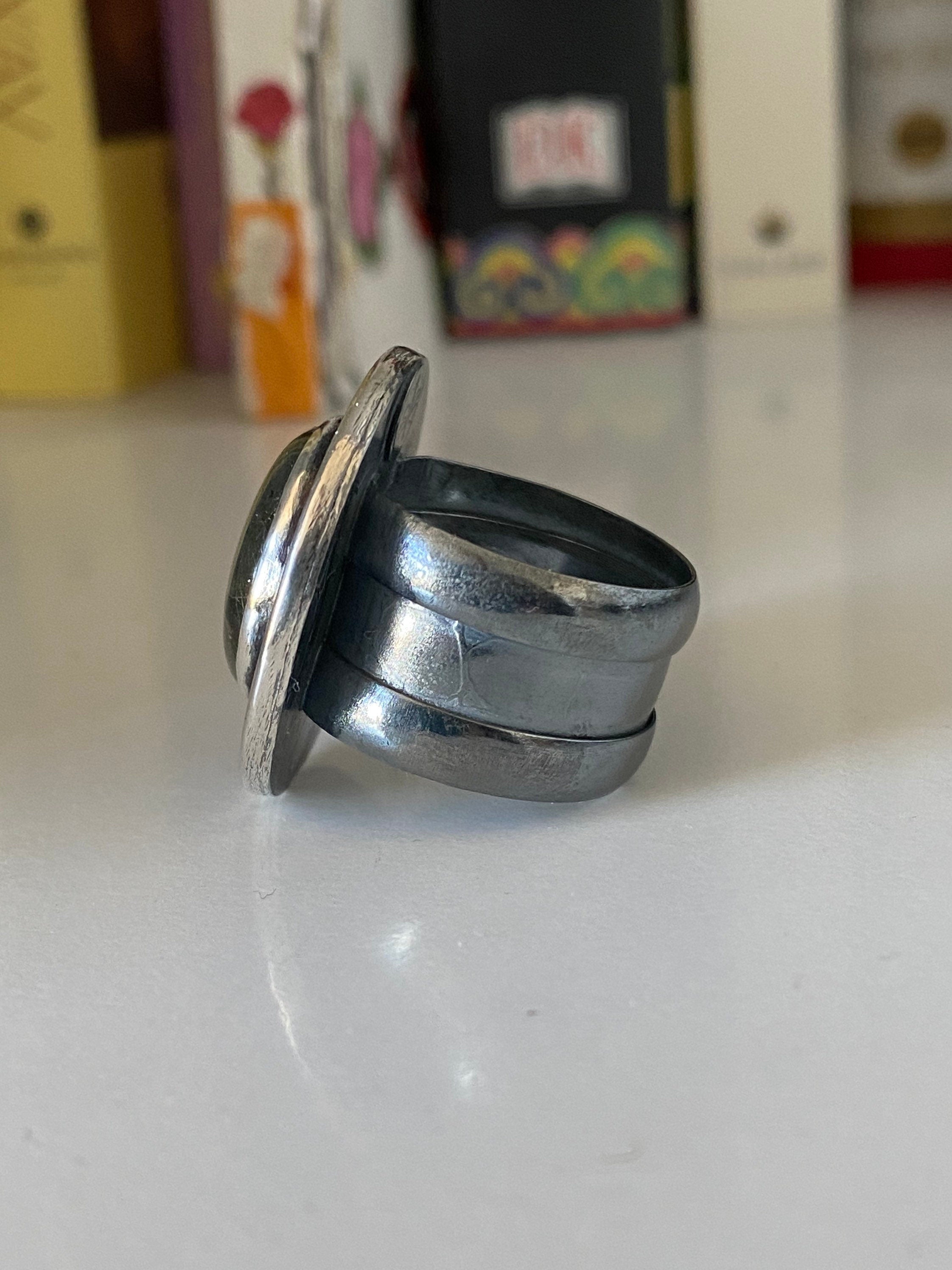 Purple Labradorite Shadowbox Ring