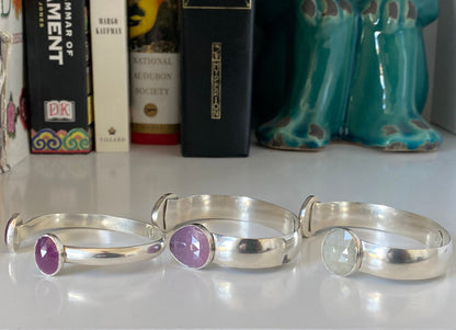 Classic Purple Pink Sapphire Cuff - Choose your stones & size!