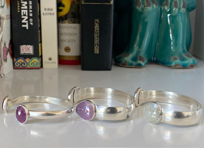 Classic Purple Sapphire Cuff - Choose your stones & size!