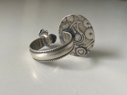 Open Concept Adjustable Teal Kyanite and Rose Ring