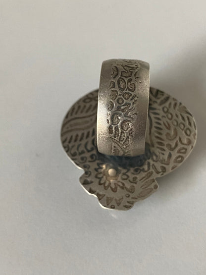 Lime Green Giraffe Turquoise and Succulent Ring