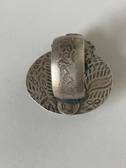 Lime Green Giraffe Turquoise and Succulent Ring