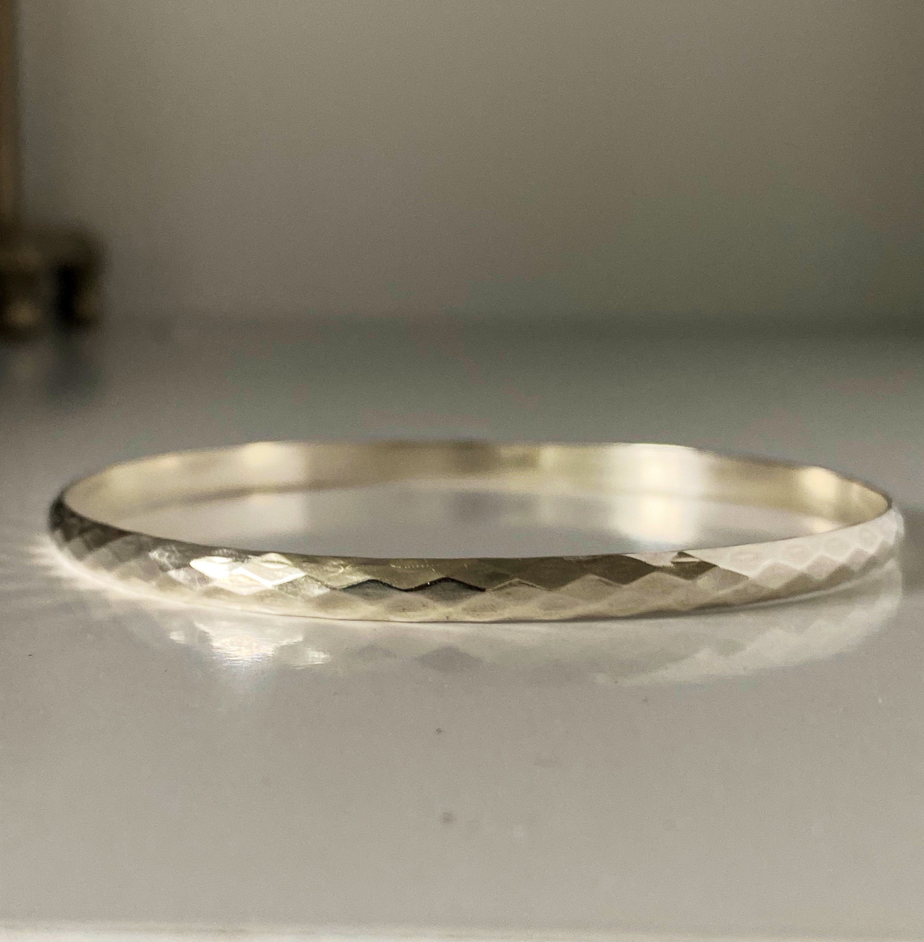 Silver Diamond Print Bangle - Choose your size!