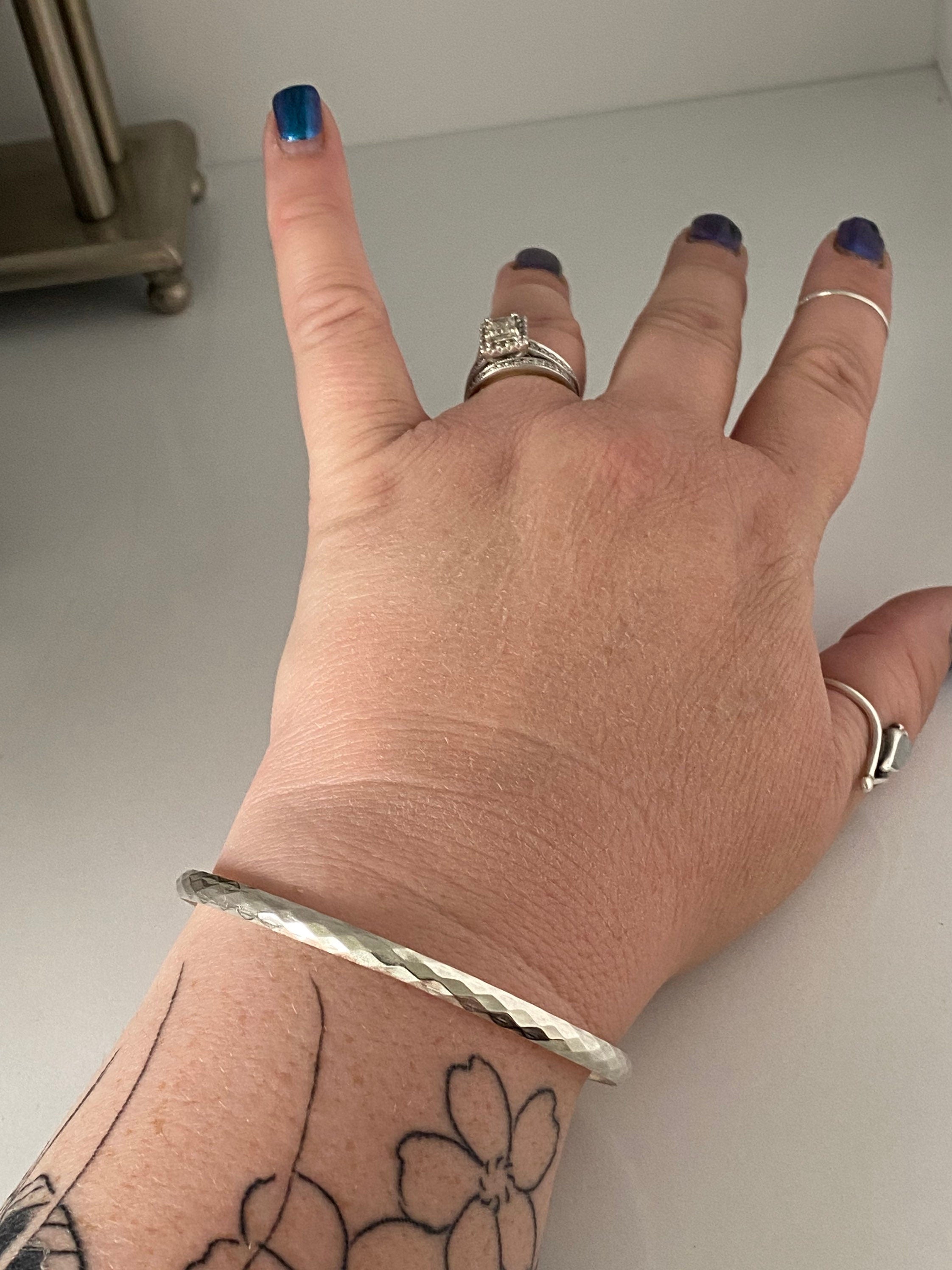 Silver Diamond Print Bangle - Choose your size!