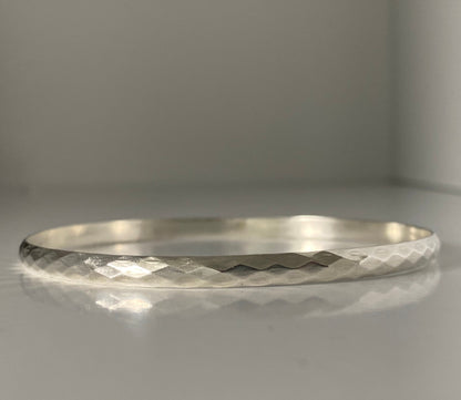 Silver Diamond Print Bangle - Choose your size!
