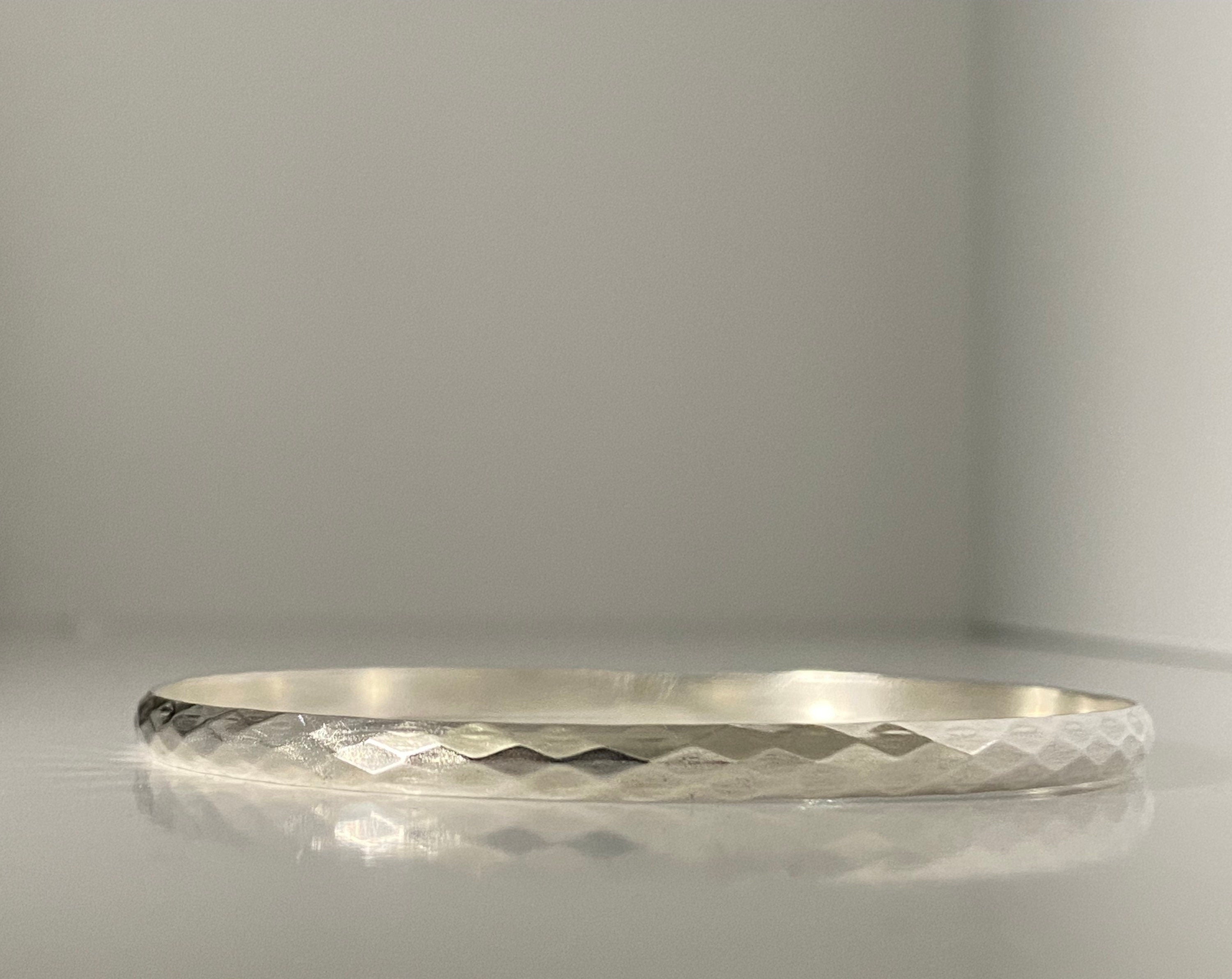 Silver Diamond Print Bangle - Choose your size!
