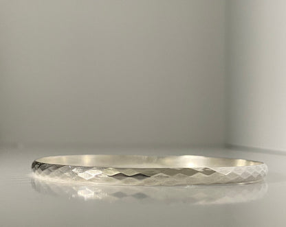 Silver Diamond Print Bangle - Choose your size!