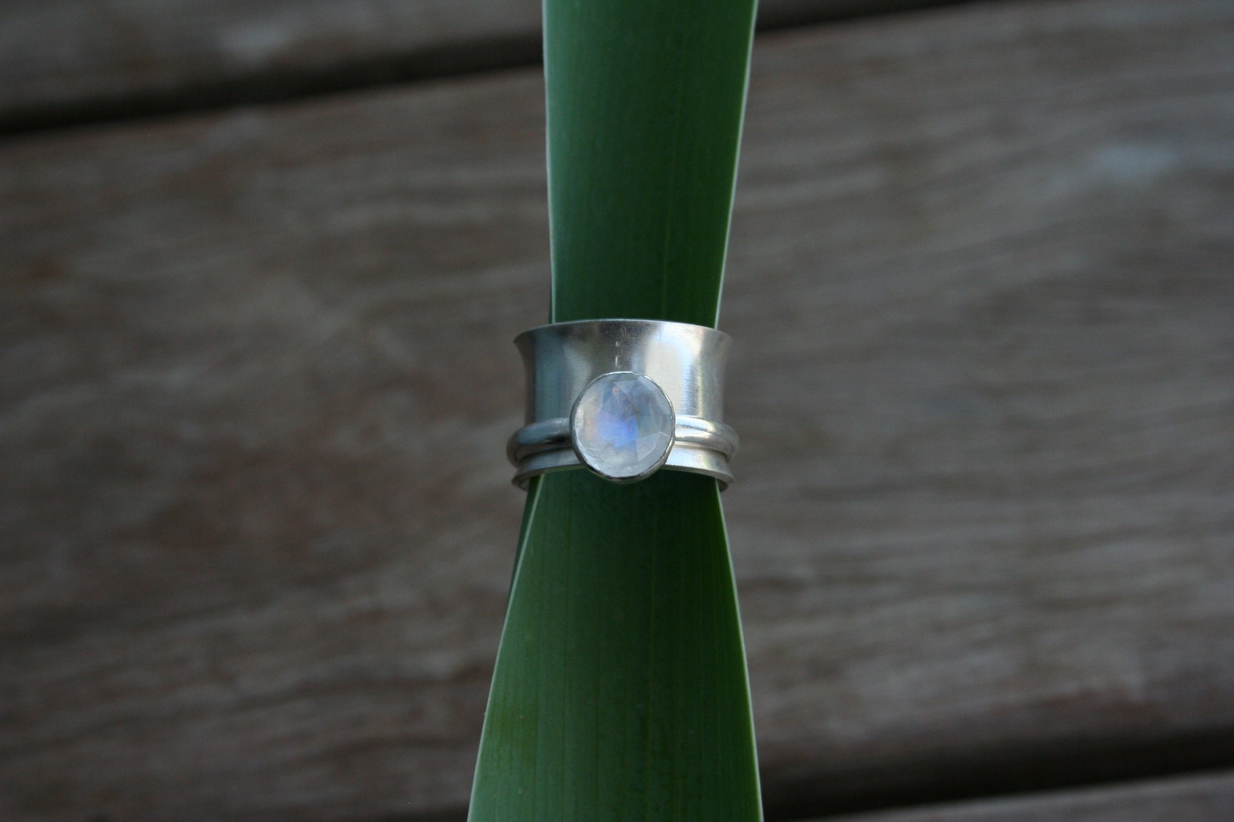 Rainbow Moonstone Spinner Ring
