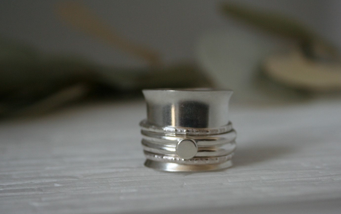 Silver Sequin Spinner Ring