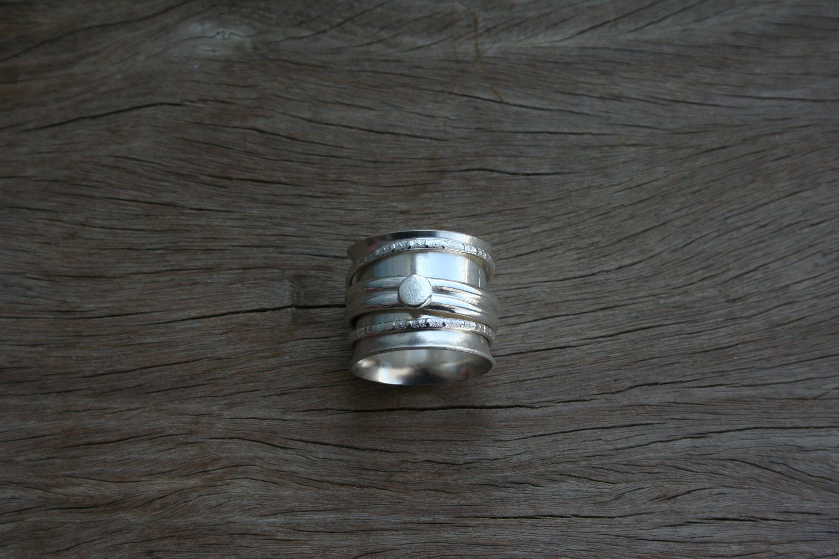 Silver Sequin Spinner Ring