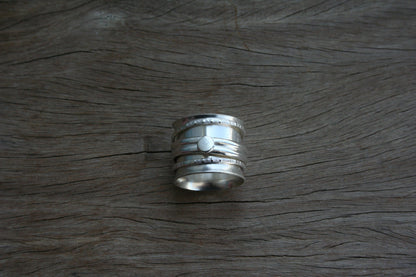 Silver Sequin Spinner Ring