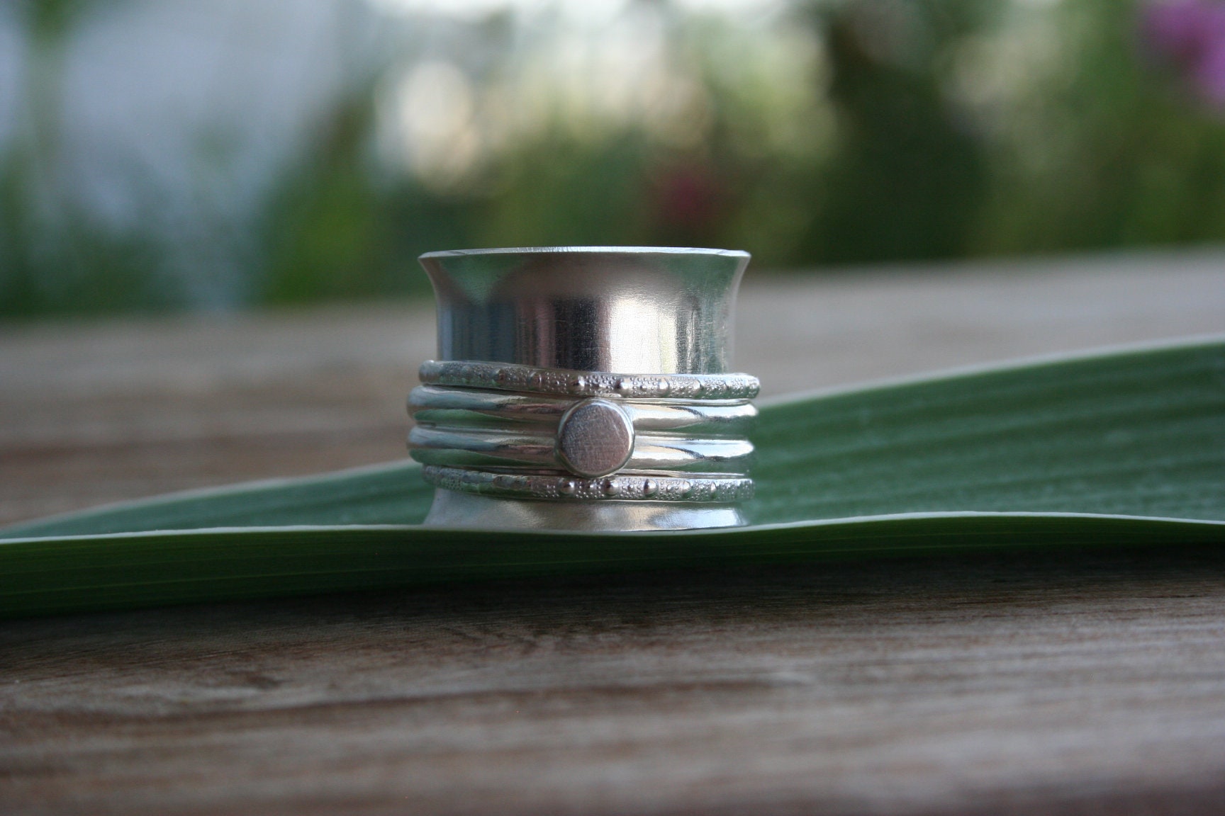 Silver Sequin Spinner Ring