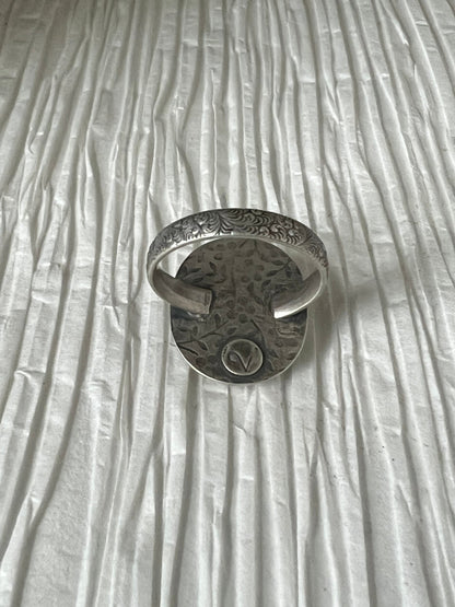 Oval Rosecut Citrine Silver Ring