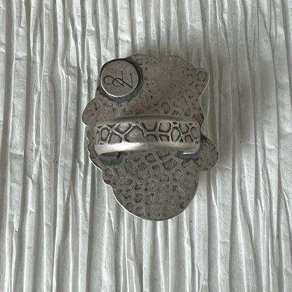 Hubei Turquoise and New Lander Variscite Cedar Silver Ring