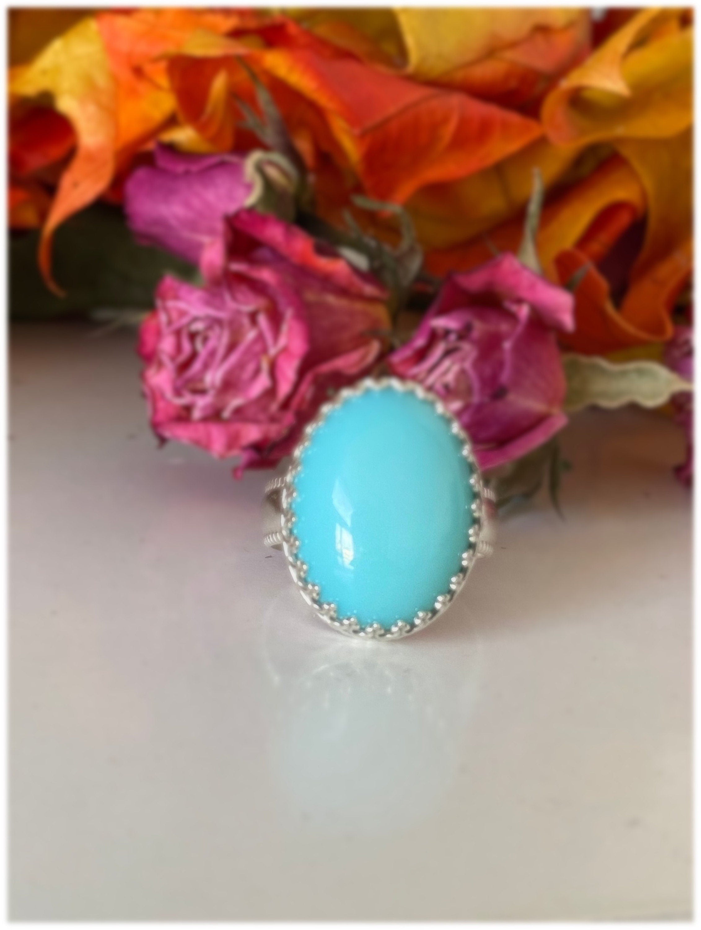 Aqua Chalcedony Ring