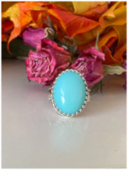 Aqua Chalcedony Ring