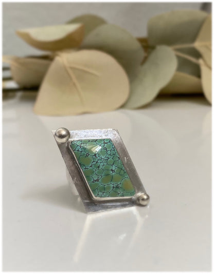 Sea Green Bamboo Mountain Turquoise Angular Ring