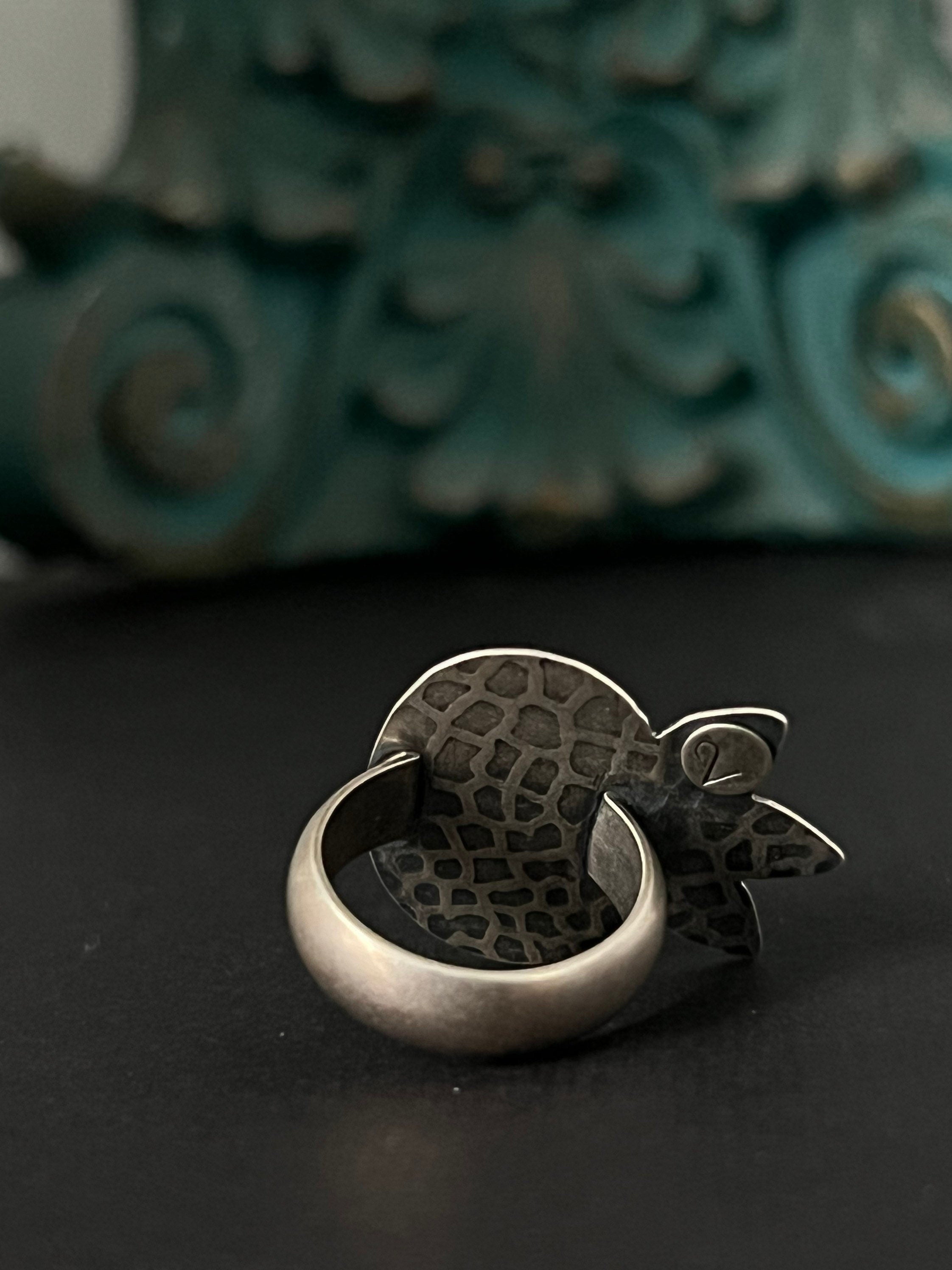 Smooth Oval Aqua Kyanite Statement Ring ~ Size 6.75 ~ Sea Ice Collection