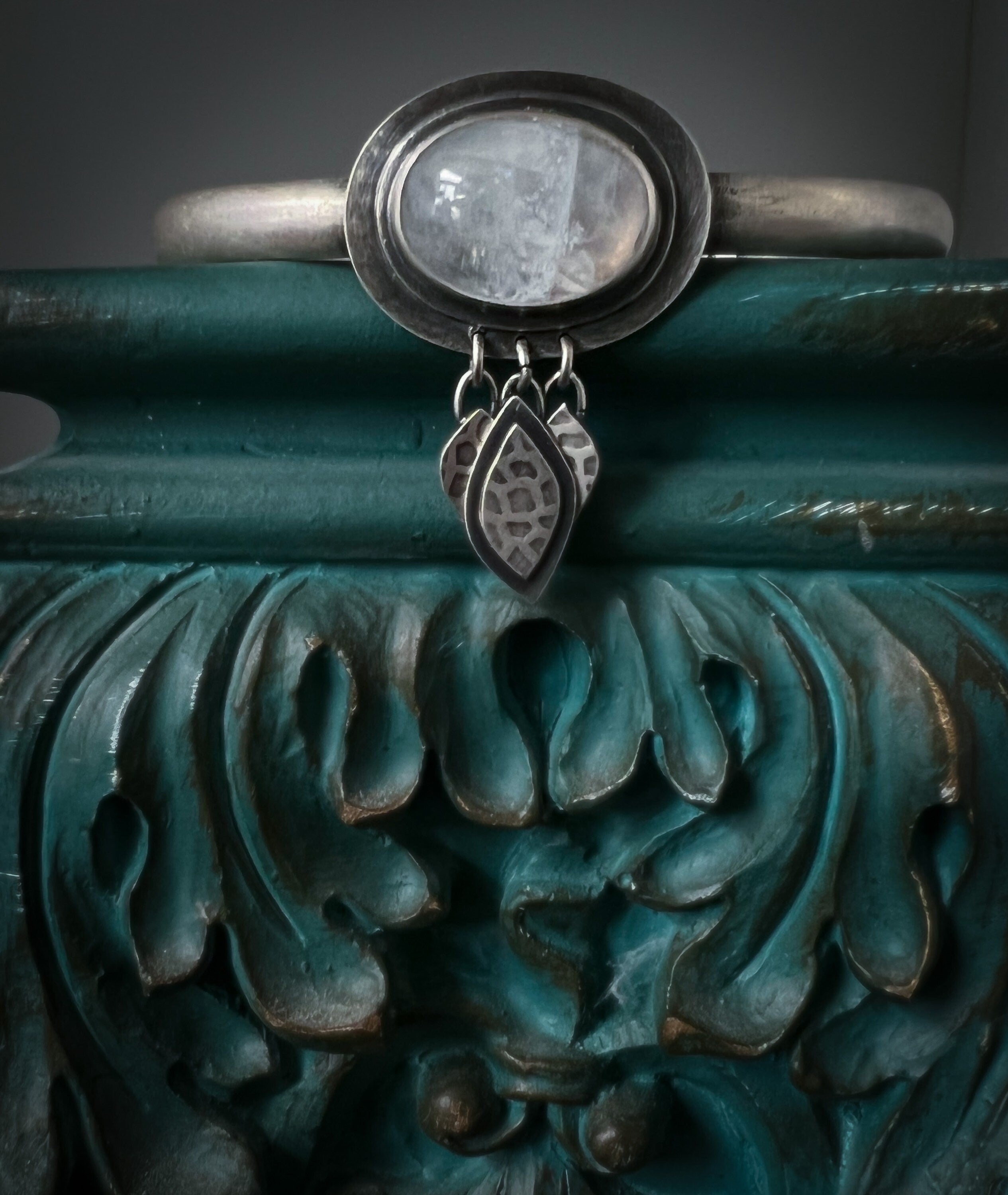 Rainbow Moonstone Cuff ~ Sea Ice Collection