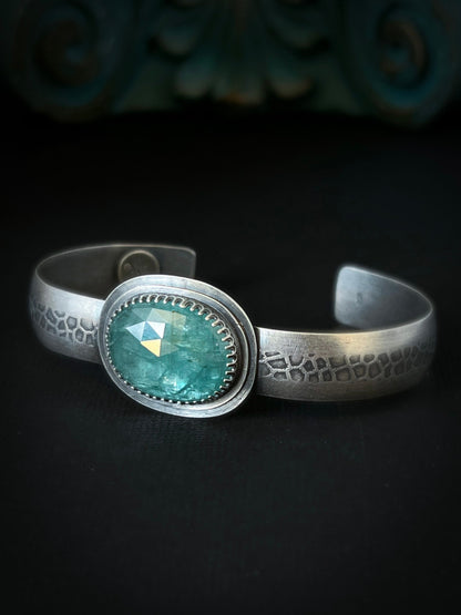 Oval Aqua Kyanite Cuff ~ Sea Ice Collection