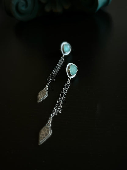 Teardrop Aqua Kyanite Dangle Earrings ~ Sea Ice Collection
