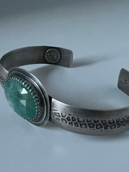 Oval Aqua Kyanite Cuff ~ Sea Ice Collection