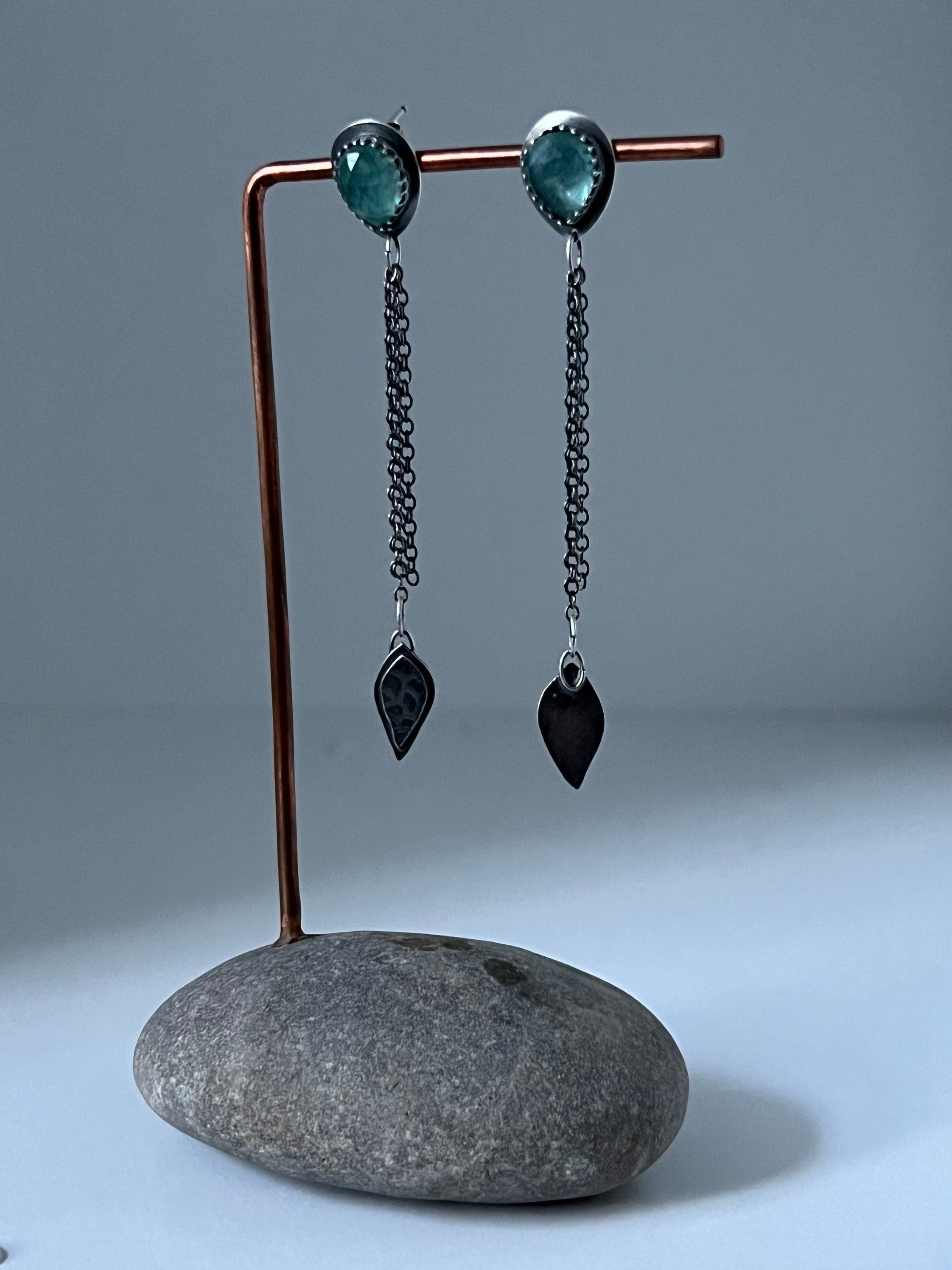 Teardrop Aqua Kyanite Dangle Earrings ~ Sea Ice Collection