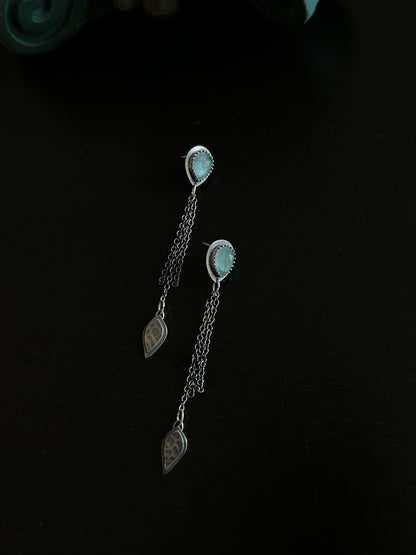 Teardrop Aqua Kyanite Dangle Earrings ~ Sea Ice Collection