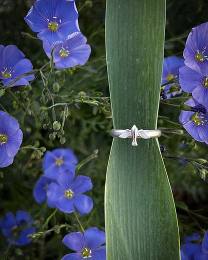 Silver Swallow Stacking Ring ~ size 9