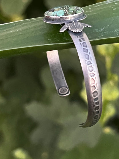 Bamboo Mountain Turquoise and Leaf Cuff