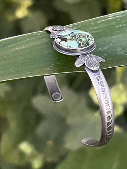 Bamboo Mountain Turquoise and Leaf Cuff