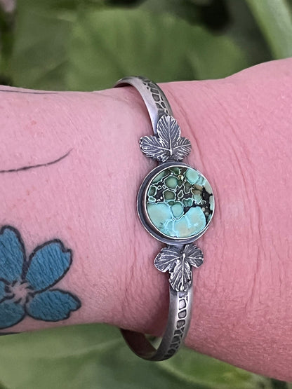 Bamboo Mountain Turquoise and Leaf Cuff