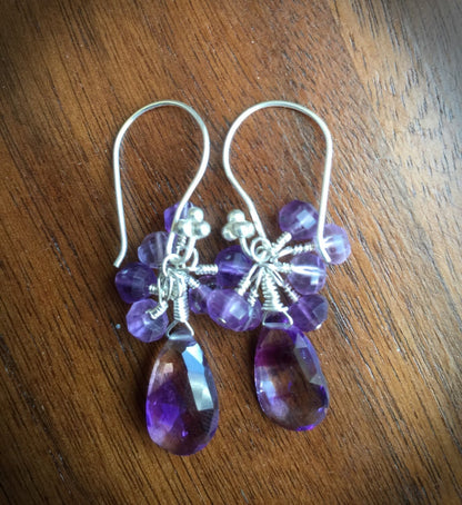 Moss Amethyst Drop Earrings