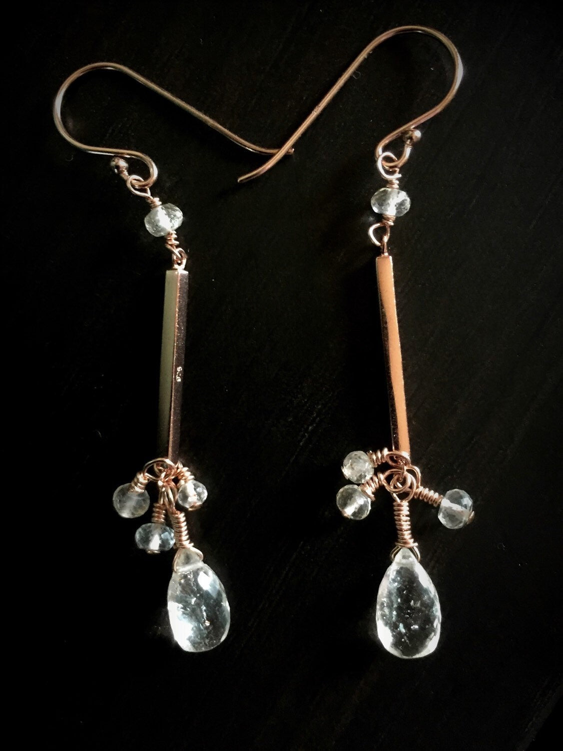 Oregon Sunstone and Rose Gold Earrings