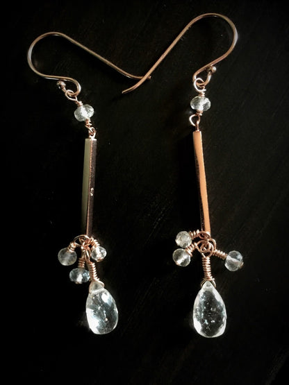 Oregon Sunstone and Rose Gold Earrings